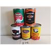 Image 1 : 5 Different reproduction oil tins - 4" tall