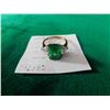 Image 2 : EMERALD/SAPPHIRE? CLEAR STONES ACCENT RING 925 SIZE 7.25