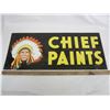 Image 2 : Authentic Vintage Tin Chief Paints Sign Double Sided 28 inches by 13 inches