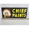 Image 3 : Authentic Vintage Tin Chief Paints Sign Double Sided 28 inches by 13 inches
