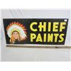 Image 4 : Authentic Vintage Tin Chief Paints Sign Double Sided 28 inches by 13 inches