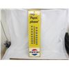 Image 1 : Vintage 1970 Yellow Pepsi Thermometer 27 inches Tall