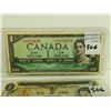 Image 2 : 1954 and 1973 Canadian 1 dollar bills - one replacement