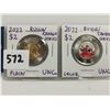 Image 1 : Set of 2, UNC 2022 2 dollar Toonies - Canada/Russia hockey series