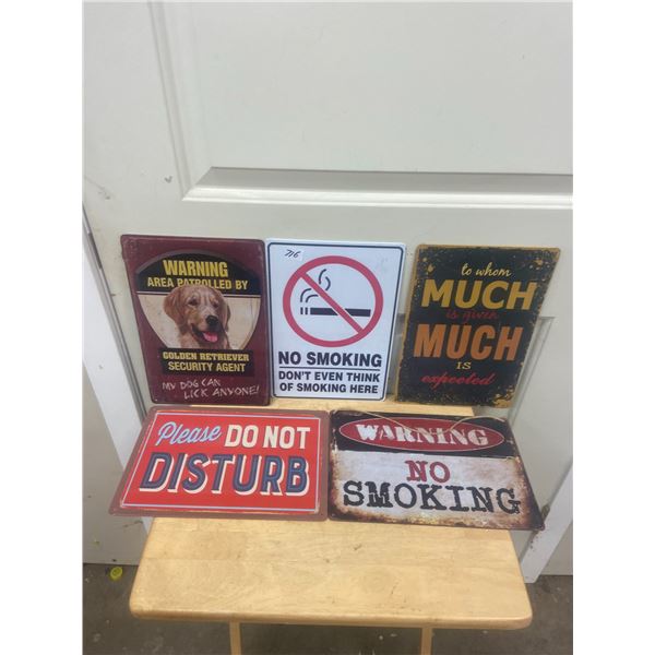 5 Reproduction tin signs - 12