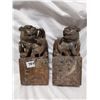 Image 1 : Very old Chinese bookends, nearly 9lbs - one is damaged
