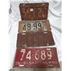 Image 1 : 1930, 1935, 1938, 1948 Saskatchewan license plates