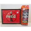 Image 1 : Coke matchbox toys and 1 picture 12x9"