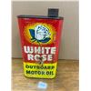 Image 1 : White Rose outboard motor oil tin - "old graphics"