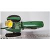 Image 5 : Green "John Deere" metal tractor, with trailer collector toy
