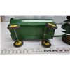 Image 7 : Green "John Deere" metal tractor, with trailer collector toy