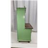 Image 6 : Childrens green wooden vintage cabinet/kitchenette playset, with assorted toys inside - 18"W x 30"H 