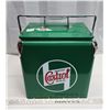 Image 1 : "Castrol" motor oil, green metal cooler - like new - 12"W x 12"H x 9"D