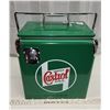 Image 3 : "Castrol" motor oil, green metal cooler - like new - 12"W x 12"H x 9"D