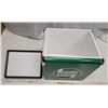 Image 4 : "Castrol" motor oil, green metal cooler - like new - 12"W x 12"H x 9"D