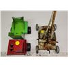 Image 3 : Red n Green metal toy truck & metal toy crane (crane is missing piece)