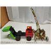 Image 4 : Red n Green metal toy truck & metal toy crane (crane is missing piece)