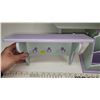 Image 3 : 3 Childrens matching purple/green furniture/décor - coat hanger, stool and book stand