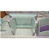 Image 5 : 3 Childrens matching purple/green furniture/décor - coat hanger, stool and book stand
