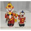 Image 1 : Set of 2, vintage battery powered plastic clowns - untested