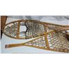 Image 4 : Vintage Wooden snow shoes, leather netting - oval shaped, made in Canada - 4ft Long x 14"W