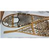 Image 7 : Vintage Wooden snow shoes, leather netting - oval shaped, made in Canada - 4ft Long x 14"W