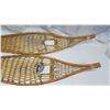 Image 2 : Vintage wooden snow shoes, leather netting - pointed tipped, made in Canada - 5ft 1/2" Long x 12"W