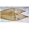 Image 6 : Vintage wooden snow shoes, leather netting - pointed tipped, made in Canada - 5ft 1/2" Long x 12"W