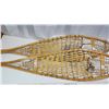 Image 7 : Vintage wooden snow shoes, leather netting - pointed tipped, made in Canada - 5ft 1/2" Long x 12"W