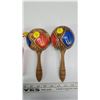 Image 4 : "Fisher Price" vintage wooden music box, wooden Maracas & assorted wooden toys