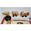 Image 5 : "Fisher Price" vintage wooden music box, wooden Maracas & assorted wooden toys