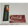 Image 1 : Coca-Cola 50th anniversary thermometer & Coca-Cola cherry tin license plate sign