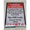 Image 1 : "Warning: Exhibit A" tin sign, sealed - 12"x17"