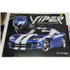 Image 4 : Viper car, by Dodge tin sign & Molson Indy wooden sign - 16 1/2" x 12 1/2" & 11" x 8 1/2"