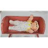 Image 2 : Cabbage Patch "preemie" doll & Wooden pink doll cradle/bassinet - 17 1/4" & 12"W