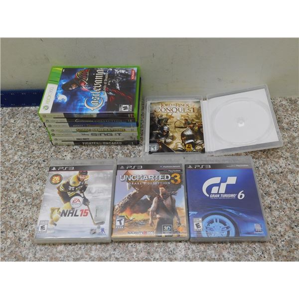 Lot of 7 XBOX 360 Games, 3 PS3 Games Gran Turismo NHL 15 Conquest