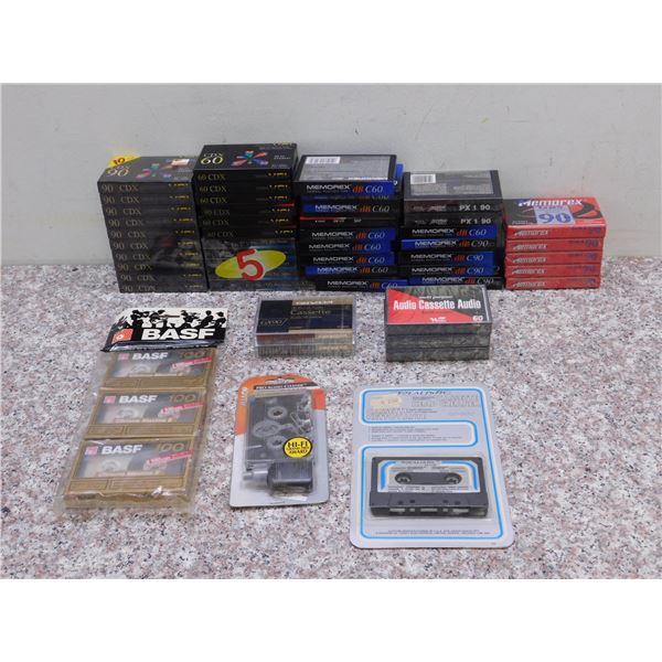 Lot of 50 Misc SEALED BLANK Cassette Tapes Memorex VCI Woolco Etc