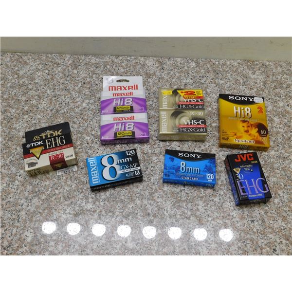 Lot of 10 Misc Camcorder Tapes Hi8 Sony JVC VHSC Compact VHS