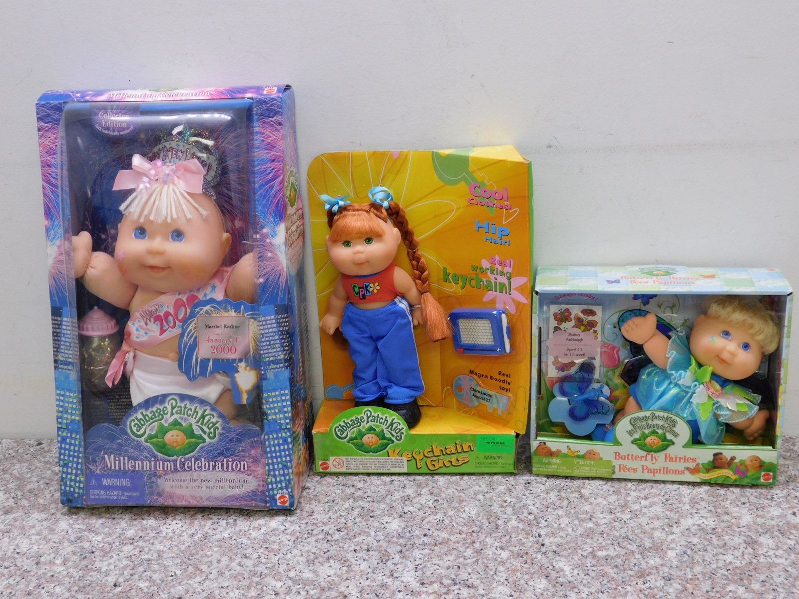 Lot of 3 Packaged Boxed Cabbage Patch Kids Butterfly Fairies Keychain ...