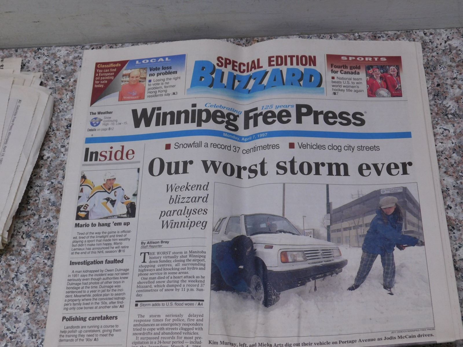 Lot of Winnipeg Newspapers The Flood of 1997 and Flood of 1950 Paper ...