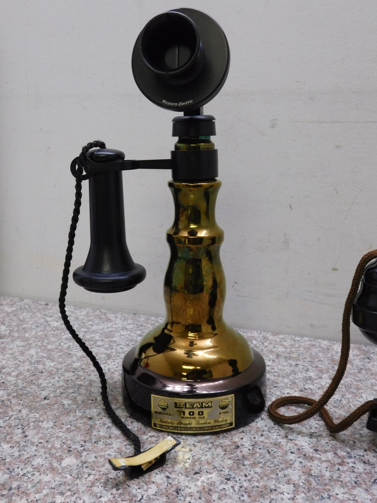 Lot of 2 Jim Beam Antique Telephone Decanters