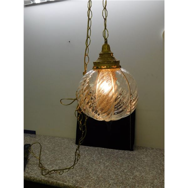 Vintage Swag Chain Lamp Clear Glass