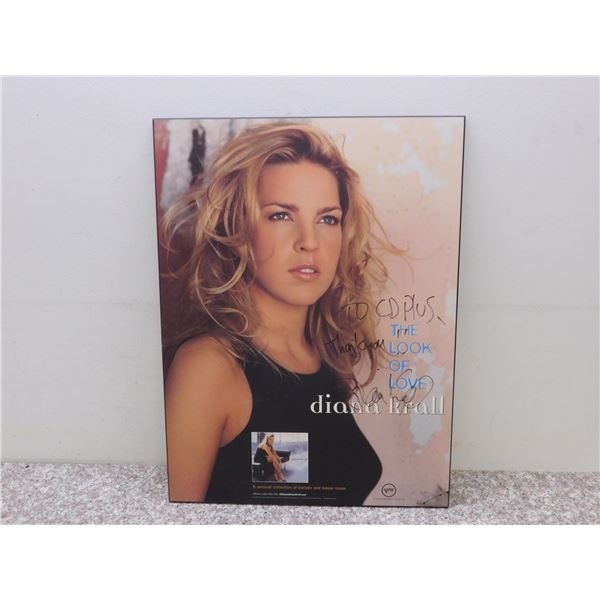 Dry Mount Diana Krall SIGNED Autographed Poster Wooden Hanging Decor