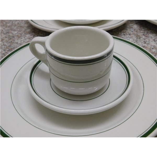 Lot of 4 Grindley Sets Dinner Plate, Dessert Plate and Mug White