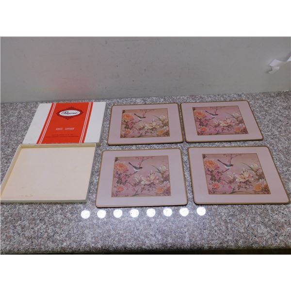 Vintage Pimpernel Four Traditional Placemats Acrylic Oriental Birds