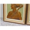 Image 5 : Copper Tooling Artist Signed Framed Pictures Musician and Gatherer Man and Woman