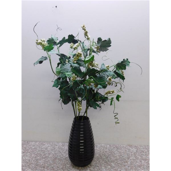 Fake Plant in Black Vase
