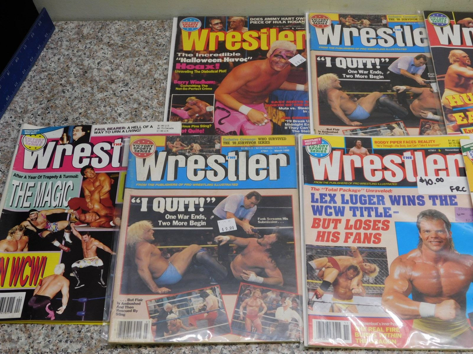 Lot of 14 Vintage Wrestling Magazines "The Wrestler" 1990s
