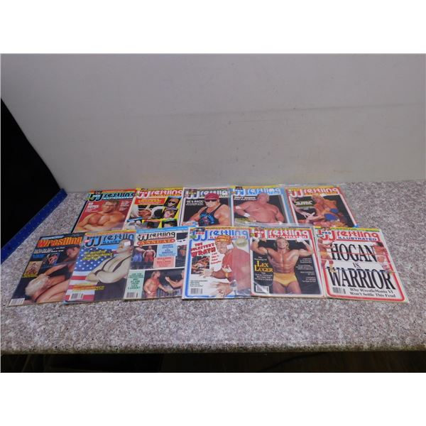 Lot of 11 Vintage Wrestling Magazines "Pro Wrestling Illustrated" 1980s
