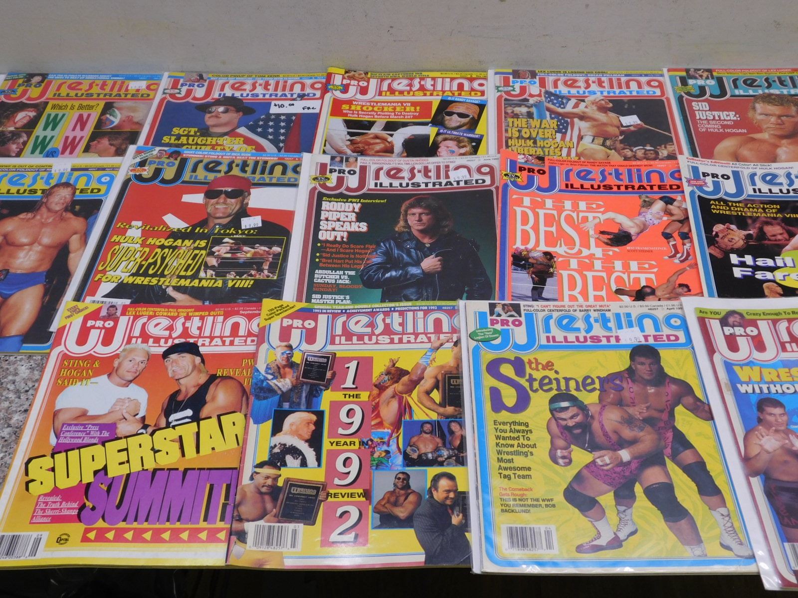 Lot of 19 Vintage Wrestling Magazines "Pro Wrestling Illustrated" 199193